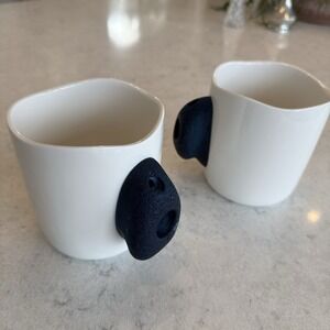 Rock Climbing Hold Mug Set of 2 Ceramic Coffee Cups Grip Strength Climber Gift